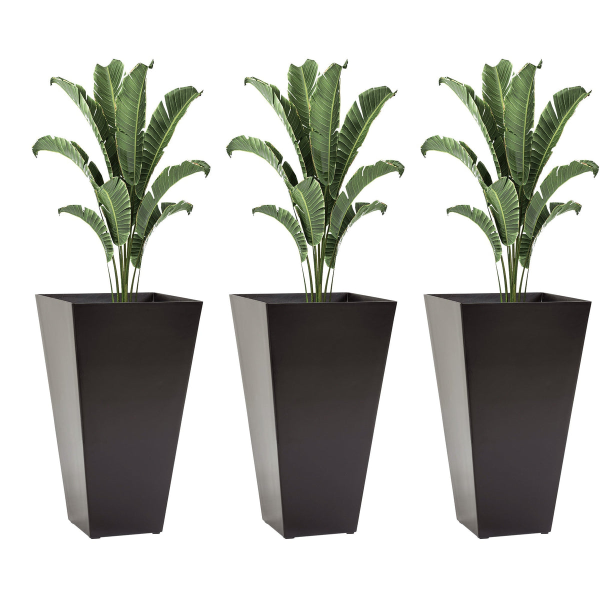 Outsunny 3-pack tall black planters with drainage holes by HouseOfZazla on Tampa Home & Garden Store