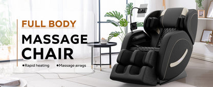 Massage chair recliner by HouseOfZazla in black with zero gravity and full body air massage on Tampa Home & Garden Store