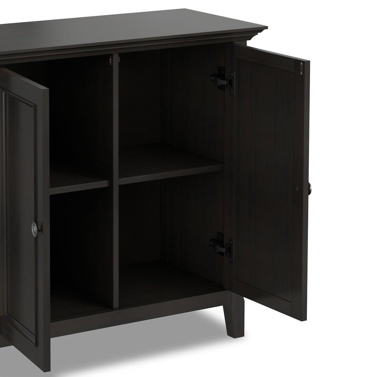 Amherst 2-Door Storage Cabinet brown wood finish with adjustable shelving on Tampa Home & Garden Store