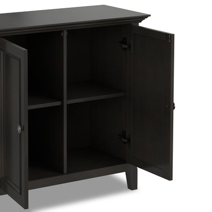 Amherst 2-Door Storage Cabinet brown wood finish with adjustable shelving on Tampa Home & Garden Store