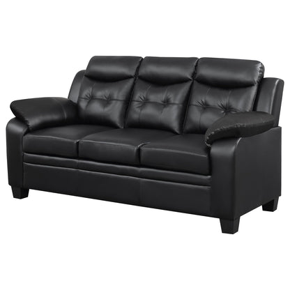 Eaton Black Padded Sofa and Tufted Backrest