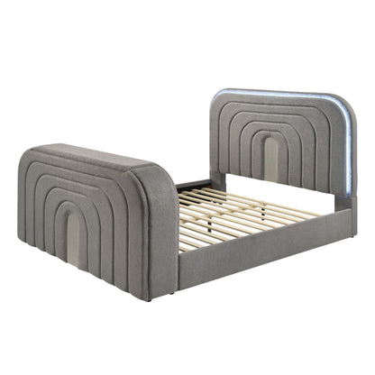 Smart Bed with LED Fireplace and Bluetooth
