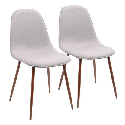 Pebble mid-century modern dining chair set with gray upholstered seats and wood legs, 2 chairs on Tampa Home & Garden Store