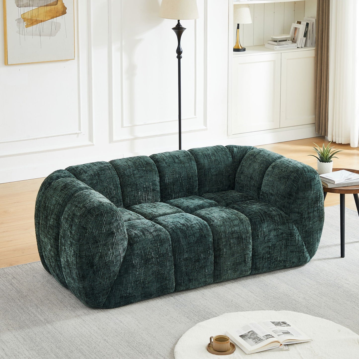 Rounded Cloud Sofa and Piano Key Backrest Design