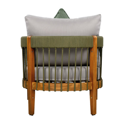 Acacia Wood Outdoor Club Chair with Rope