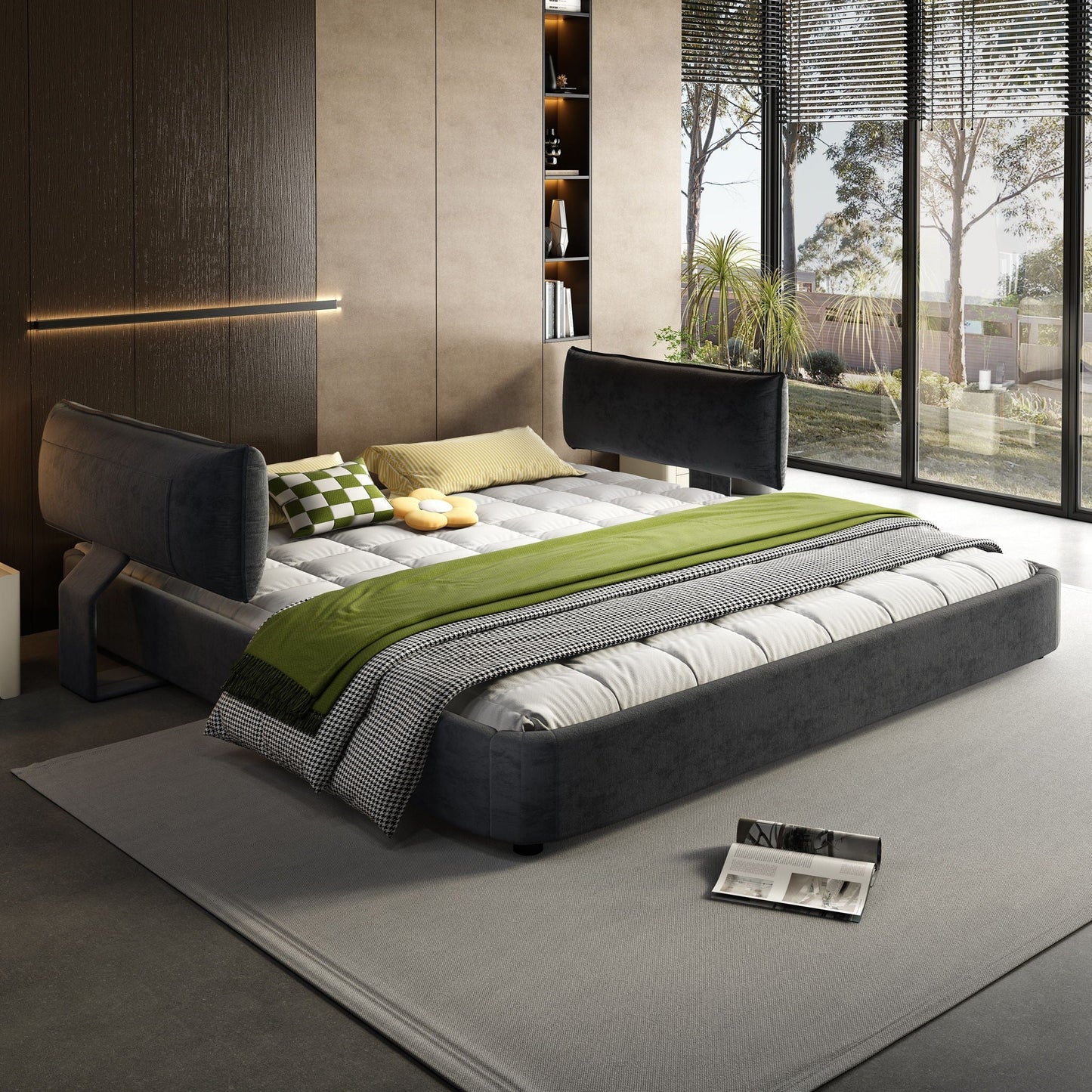Cloud Bed Frame and Adjustable Padded Headboard