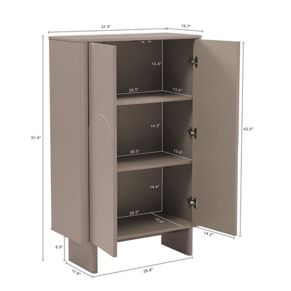 Accent cabinet with soft-close doors, adjustable shelves in taupe brown HouseOfZazla on Tampa Home & Garden Store