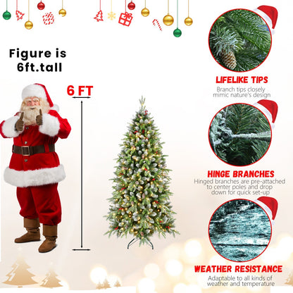 6ft pre-lit artificial Christmas tree with 380 warm white LEDs by HouseOfZazla on Tampa Home & Garden Store