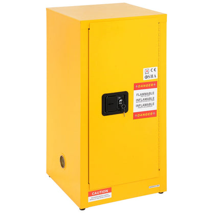 Galvanized steel flammable storage cabinet by HouseOfZazla, yellow cabinet with lockable door on Tampa Home & Garden Store