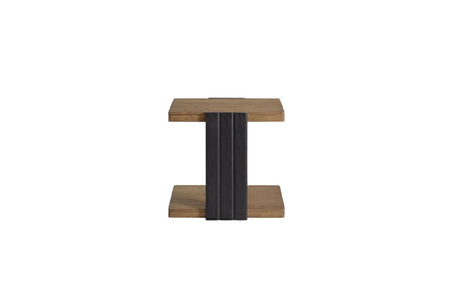 Channel Chairside Table in Black Two Tone Finish