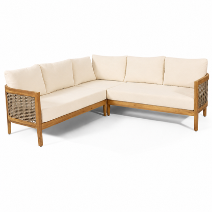 Acacia Wood Five Seater Outdoor Patio Sofa Set