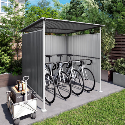 Outdoor Pergola and Bike Storage Gazebo Gray