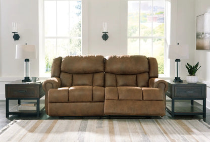 Boothbay 2-seat reclining sofa with brown upholstery and plush cushions on Tampa Home & Garden Store