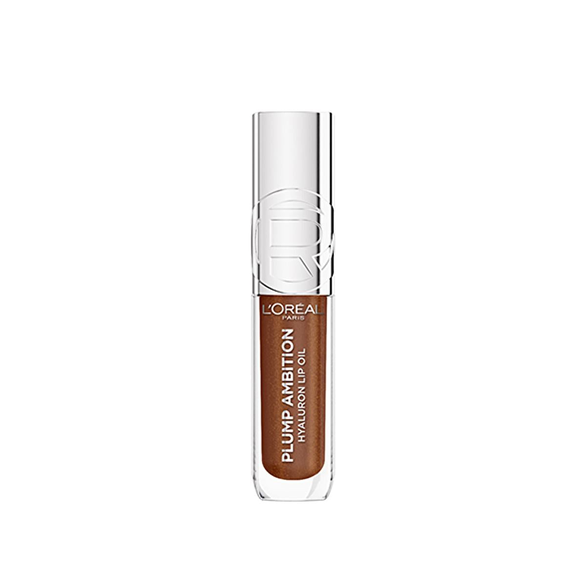 L'Oreal Paris Plump Ambition Hyaluron Lip Oil brown shade with silver cap on Tampa Home & Garden Store