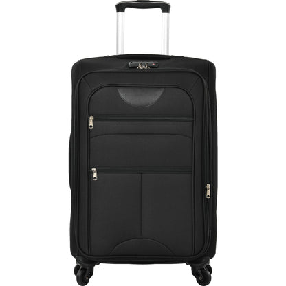 HouseOfZazla softside expandable upright luggage with spinner wheels, black on Tampa Home & Garden Store