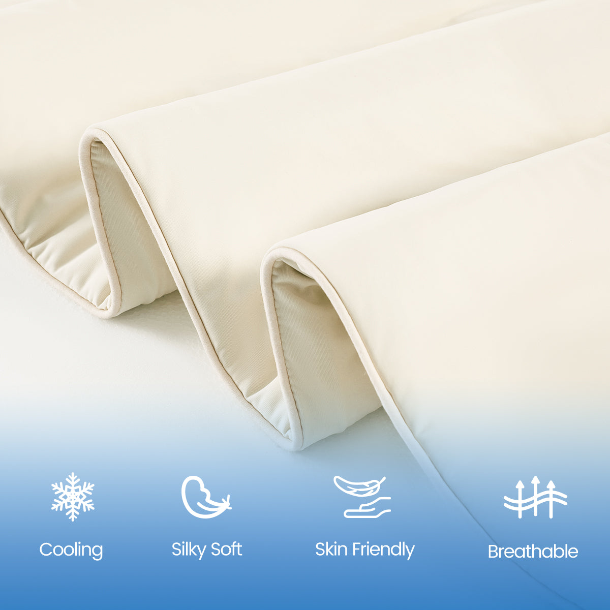 1-Piece Cooling DA Comforter 60x90 in cream by HouseOfZazla, breathable silky soft on Tampa Home & Garden Store