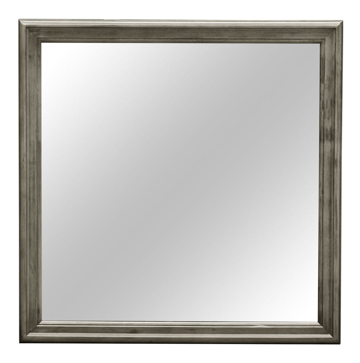 Traditional wall mirror with a weathered grey wood veneer frame by HouseOfZazla on Tampa Home & Garden Store