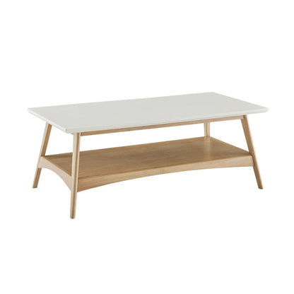 Modern coffee table with extra storage, white top and wood legs by Unique Piece Furniture on Tampa Home & Garden Store