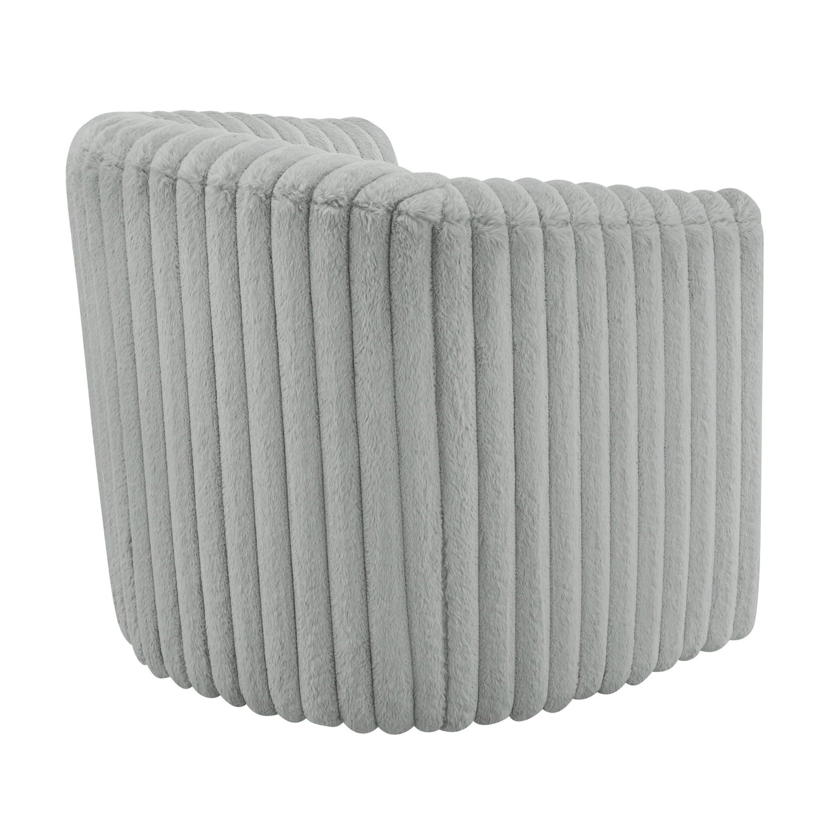 Gray barrel swivel chair in plush cord fabric by HouseOfZazla, swing chair, no assembly on Tampa Home & Garden Store