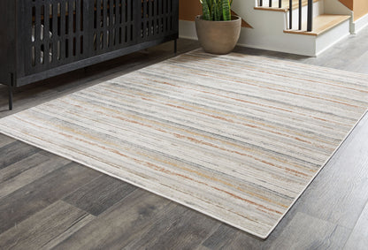 Artney Striped Area Rug in Neutral Multi Colors