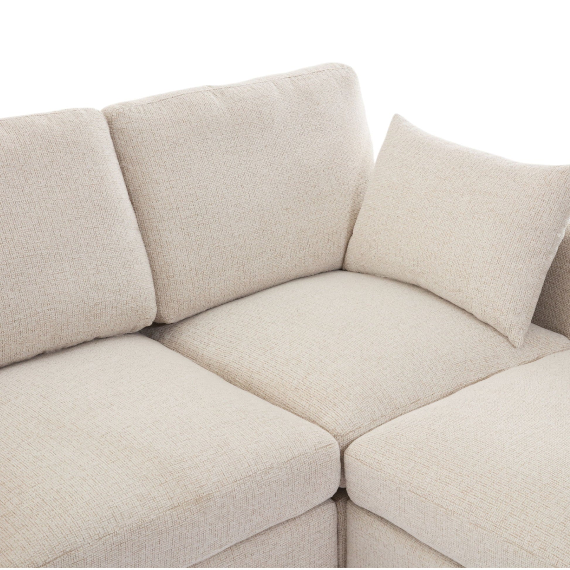 Sectional sofa modular U-shaped with ottoman & USB ports in beige fabric by HouseOfZazla on Tampa Home & Garden Store