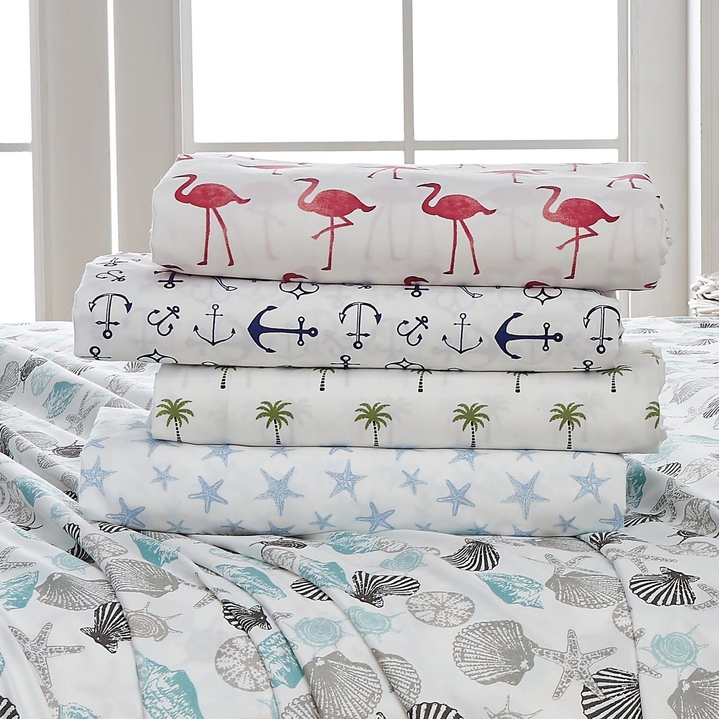 Lightweight Coastal Printed Sheet Set and Covers