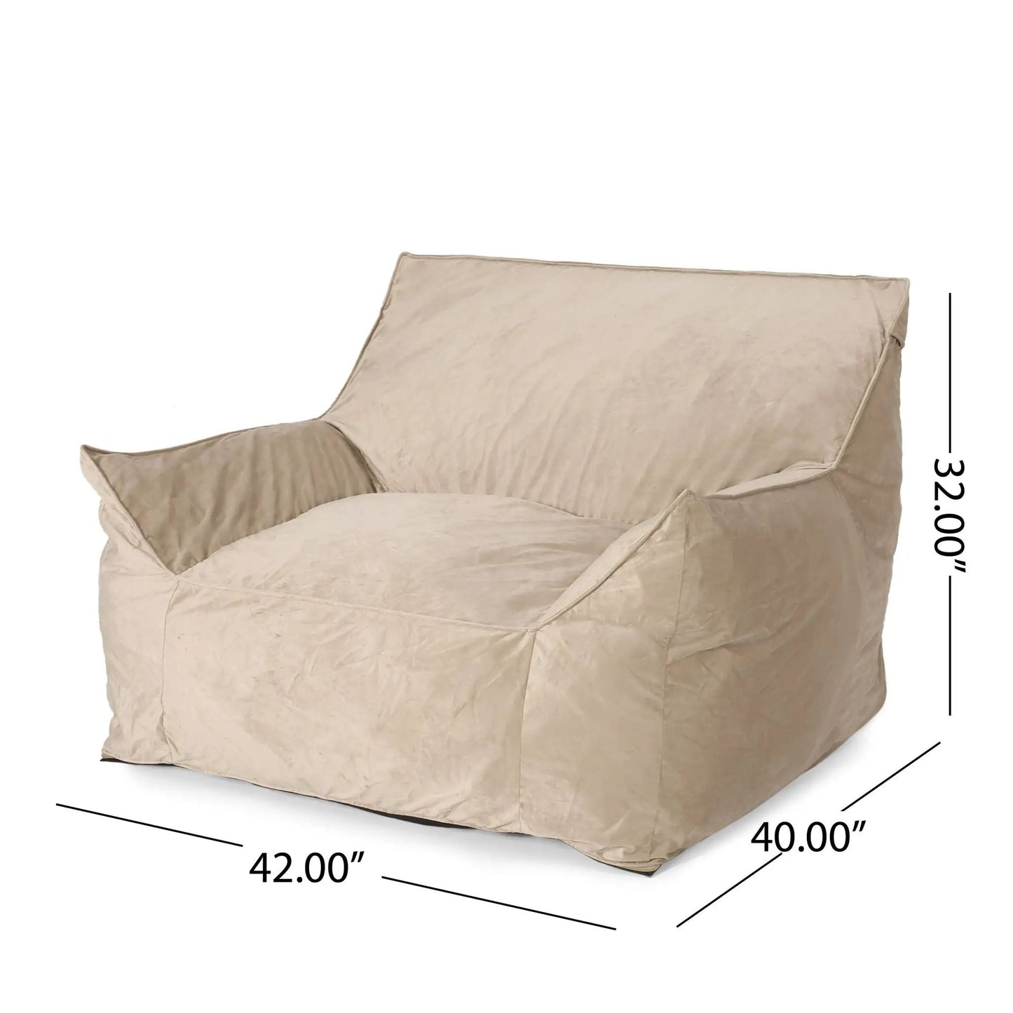 Allea Bean Bag Chair With Armrests For Two