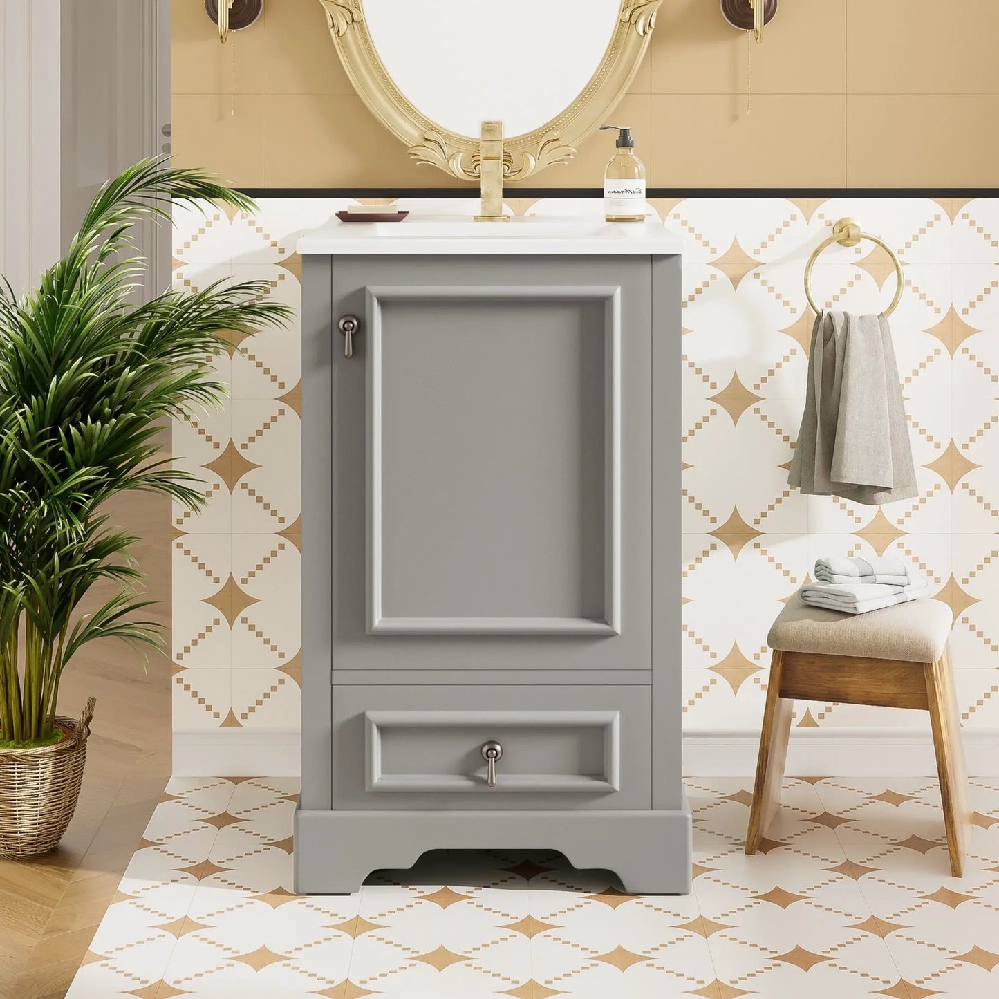 Bathroom Vanity With Sink, Soft Close Door, Shelf