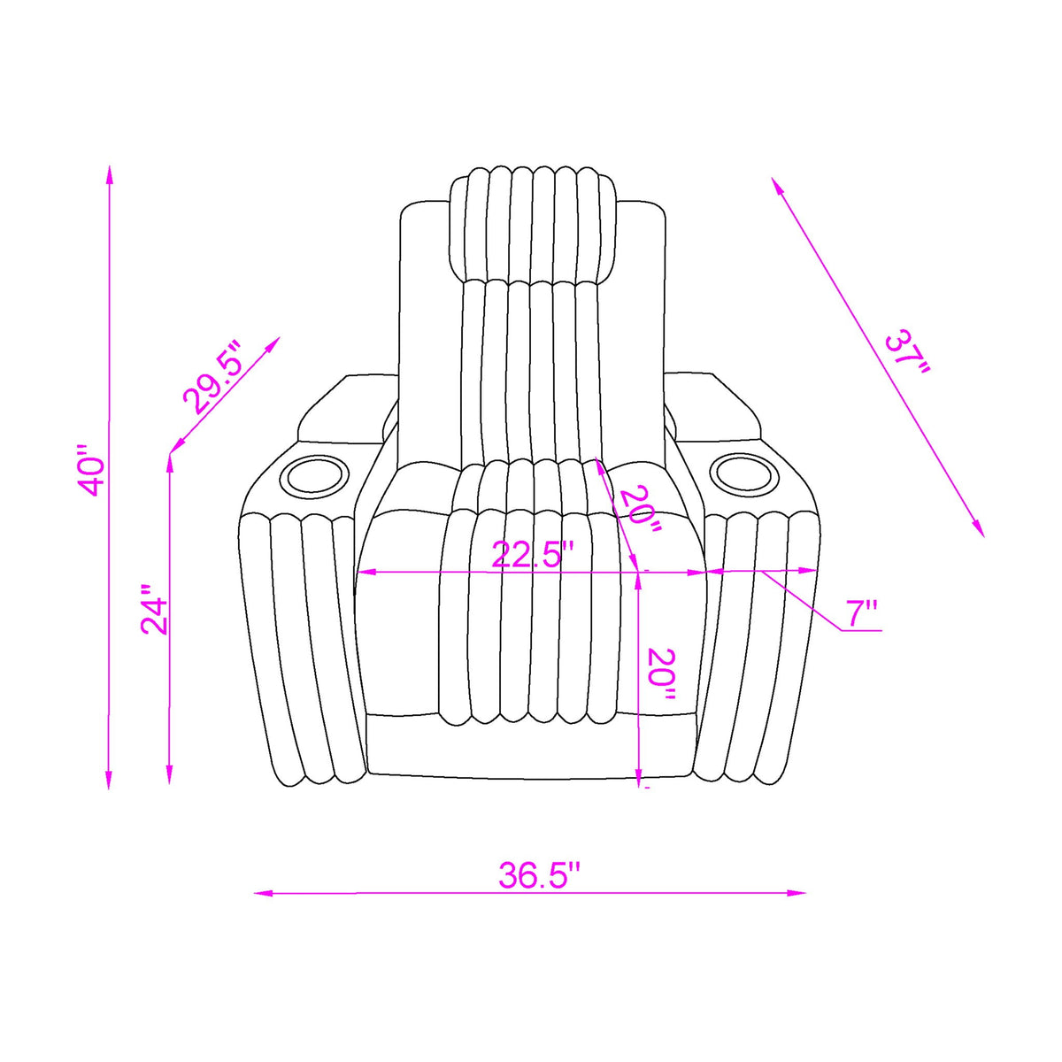 Duran Power Recliner and Usb Charging Port