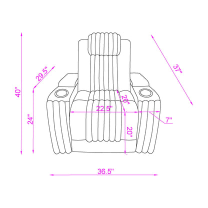 Duran Power Recliner and Usb Charging Port