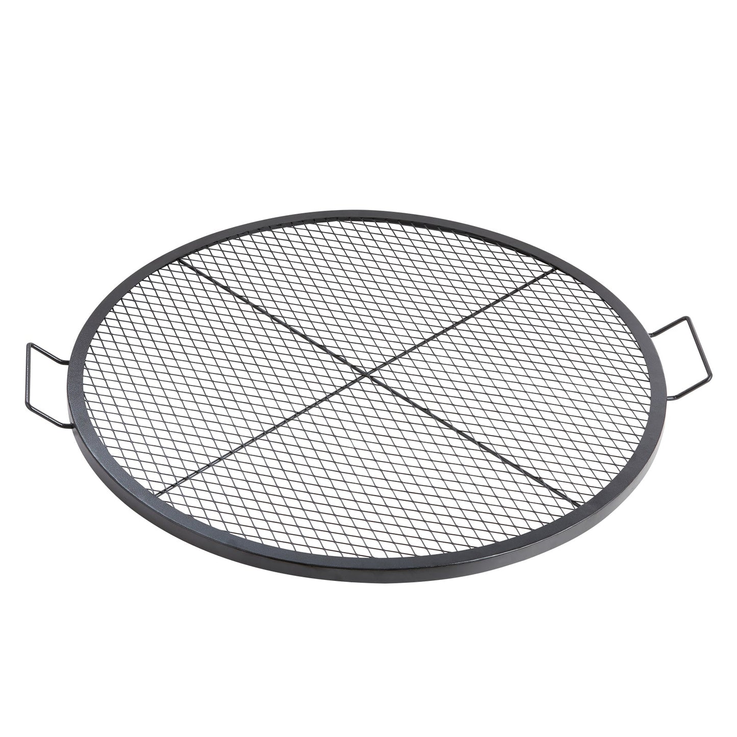 X-Marks Fire Pit Grill Grate 36-inch round steel mesh with two side handles HouseOfZazla on Tampa Home & Garden Store