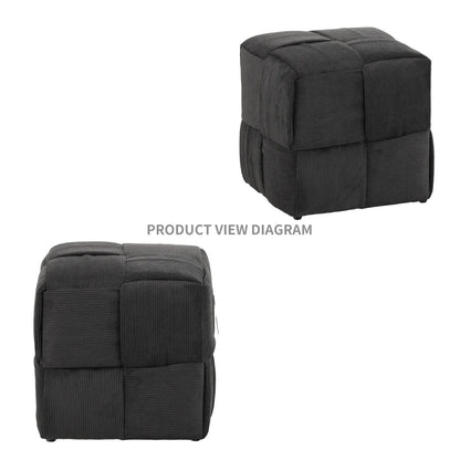 Modern Ottoman Foot Rest with Woven Design