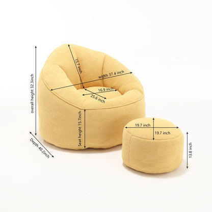 Cozy Bean Bag Chair With Foam and Footrest