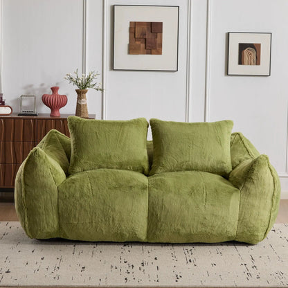Giant Bean Bag Couch and Fluffy Loveseat