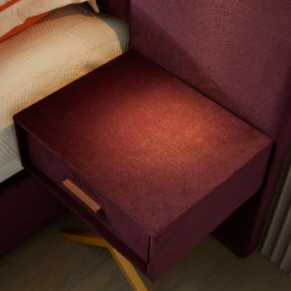 A Tufted Wingback Upholstered Bed With Sponge Pad