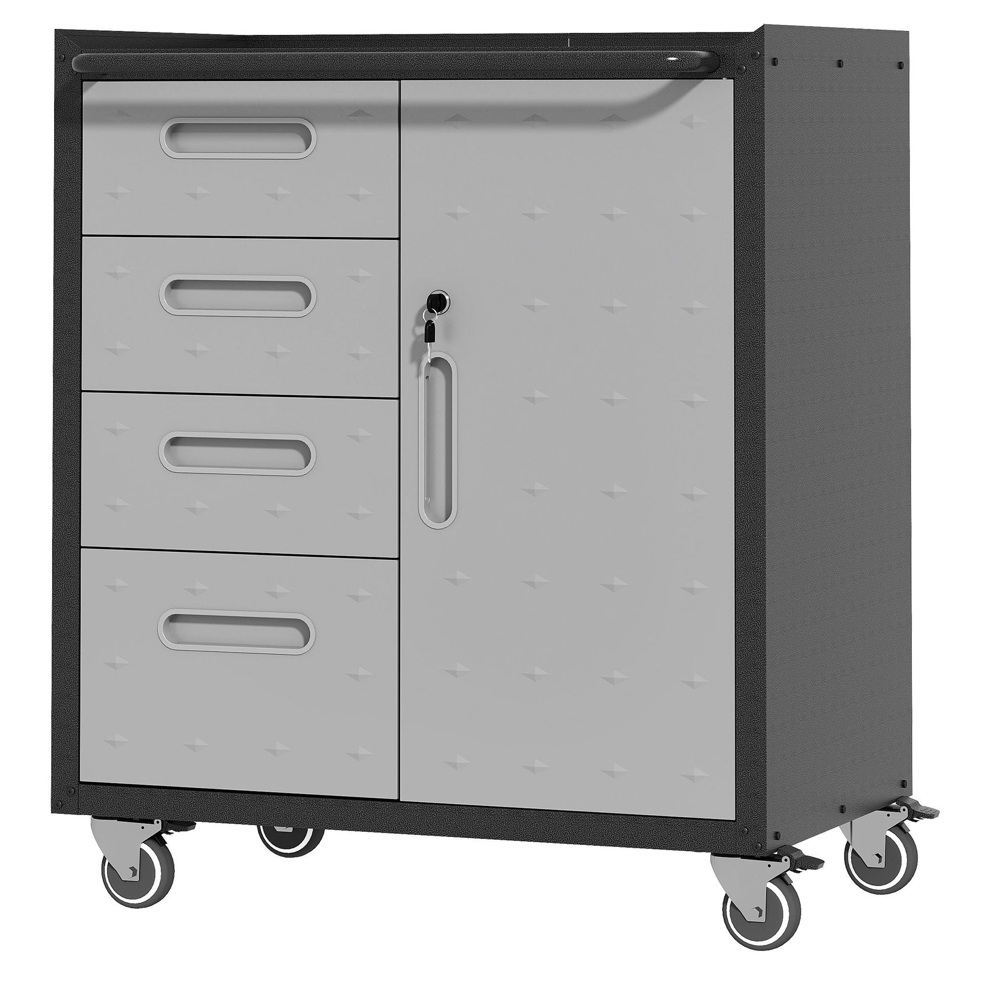 Sturdy metal tool storage cabinet on wheels with gray drawers by HouseOfZazla on Tampa Home & Garden Store