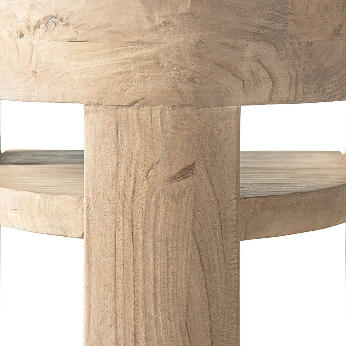 Accent curved dining chair with sculptural wood frame in light brown finish on Tampa Home & Garden Store