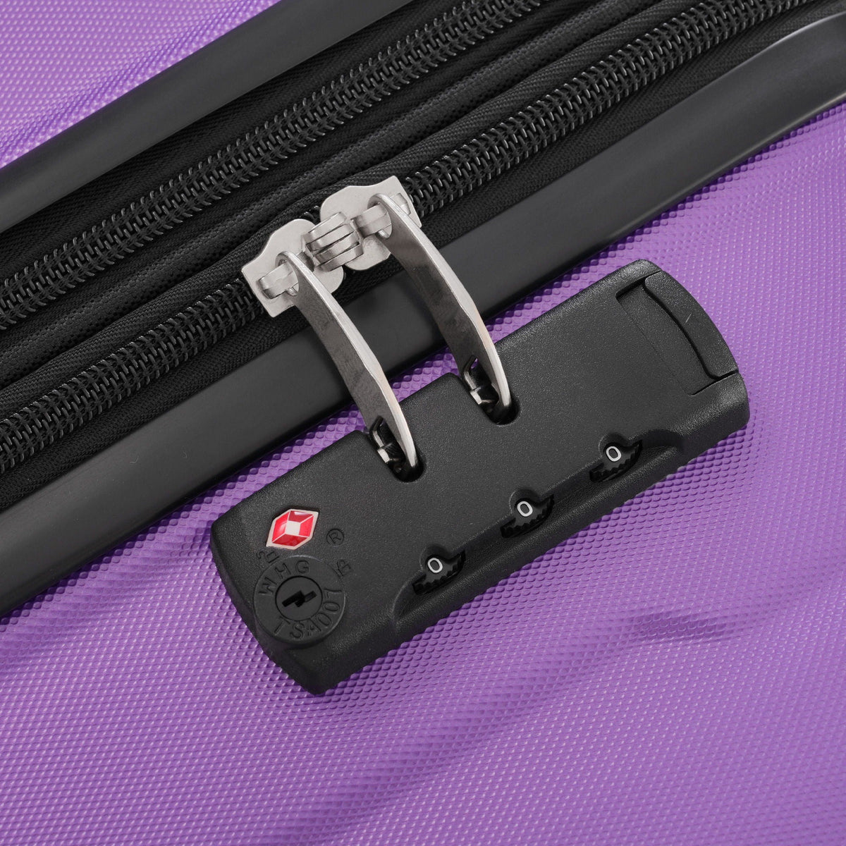 2 Piece Luggage Set purple ABS exterior with TSA lock and dual zippers HouseOfZazla logo on Tampa Home & Garden Store