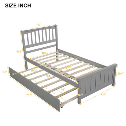 Wood Platform Bed with Headboard and Footboard