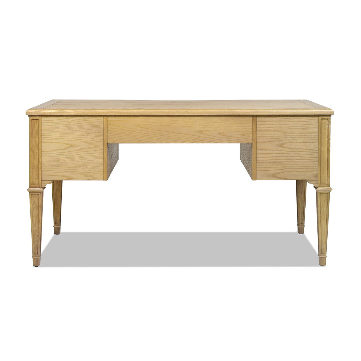 Dauphin 5-Drawer Executive Desk in light brown solid rubber hardwood by HouseOfZazla on Tampa Home & Garden Store
