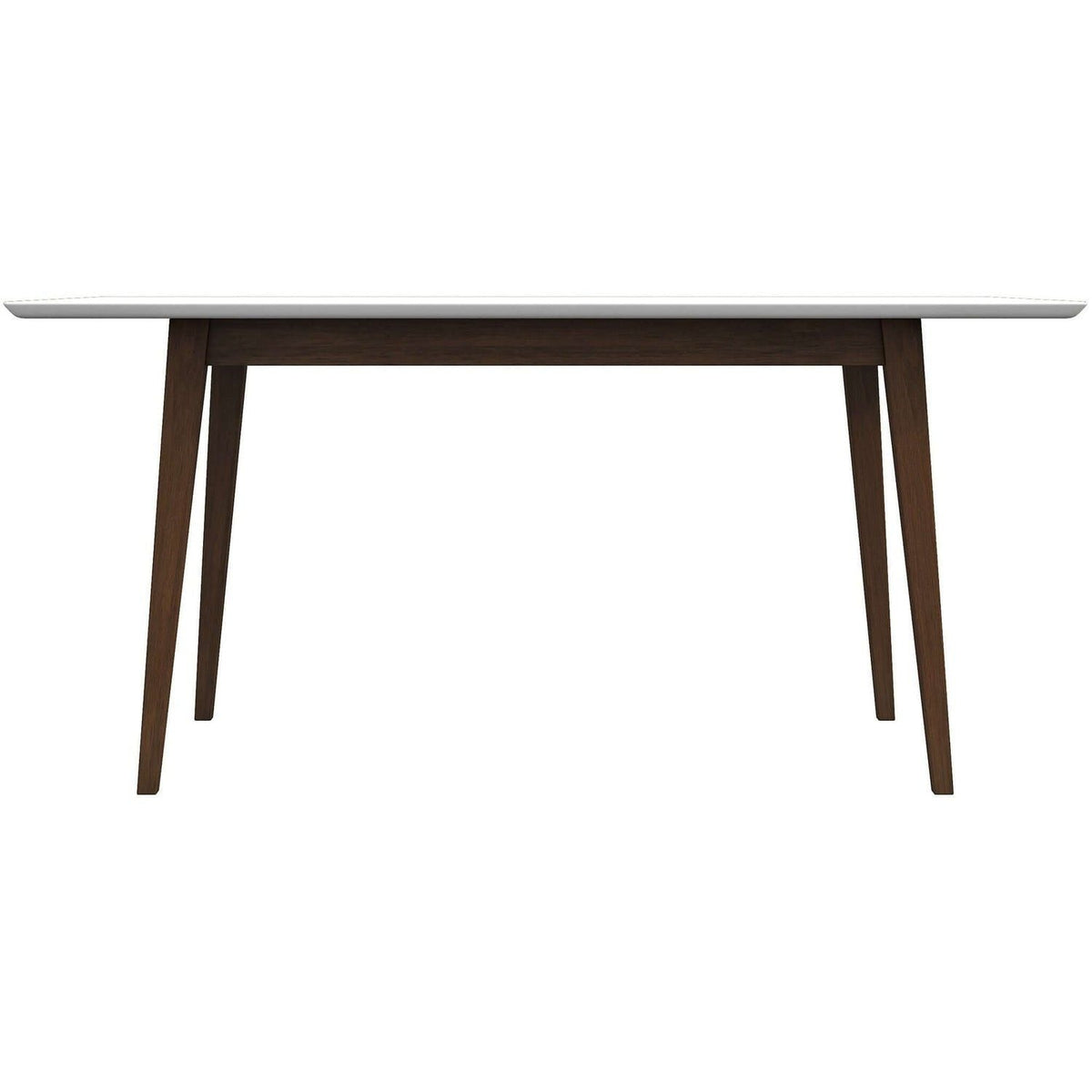 Mary Modern Rectangular Dining Table by HouseOfZazla with white top and dark wood legs on Tampa Home & Garden Store