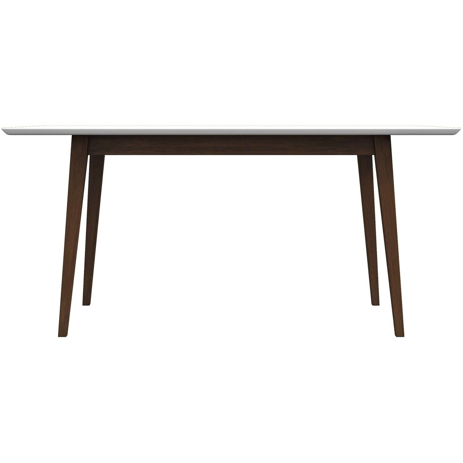 Mary Modern Rectangular Dining Table by HouseOfZazla with white top and dark wood legs on Tampa Home & Garden Store
