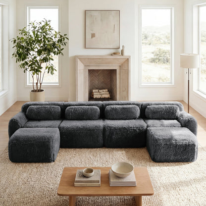 Plush U Shaped Boneless Sofa For a Quiet Retreat