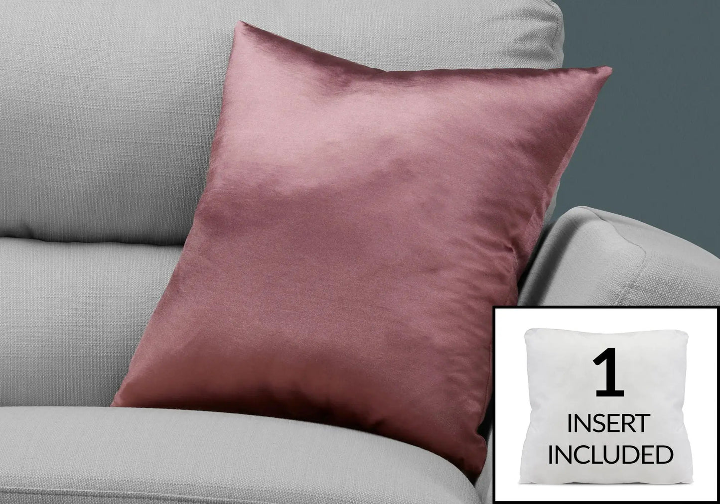 Square decorative throw pillow with insert included in dusty rose by Unique Piece Furniture on Tampa Home & Garden Store