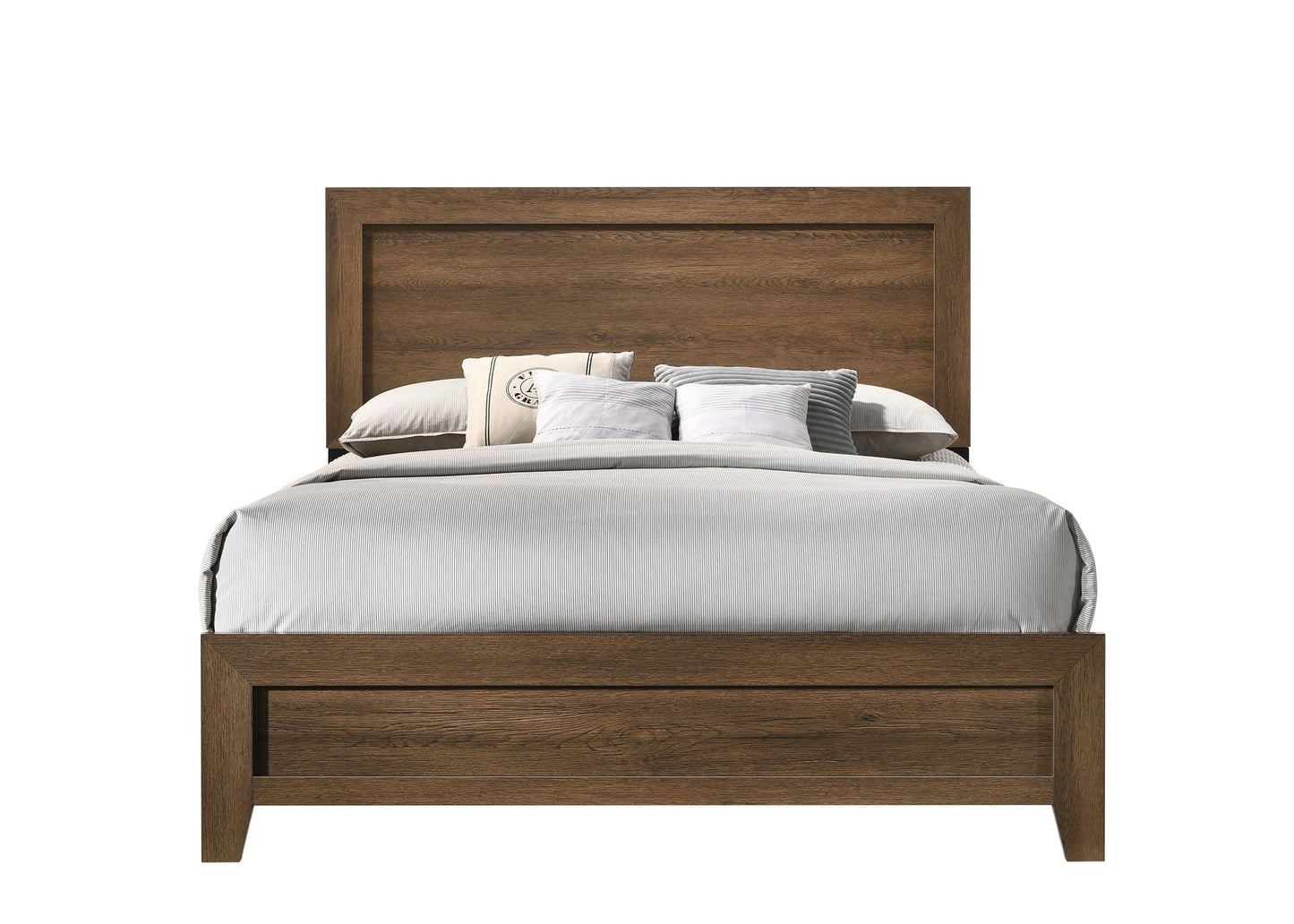 Miquell Panel Bed in dark wood with paneled headboard by HouseOfZazla on Tampa Home & Garden Store