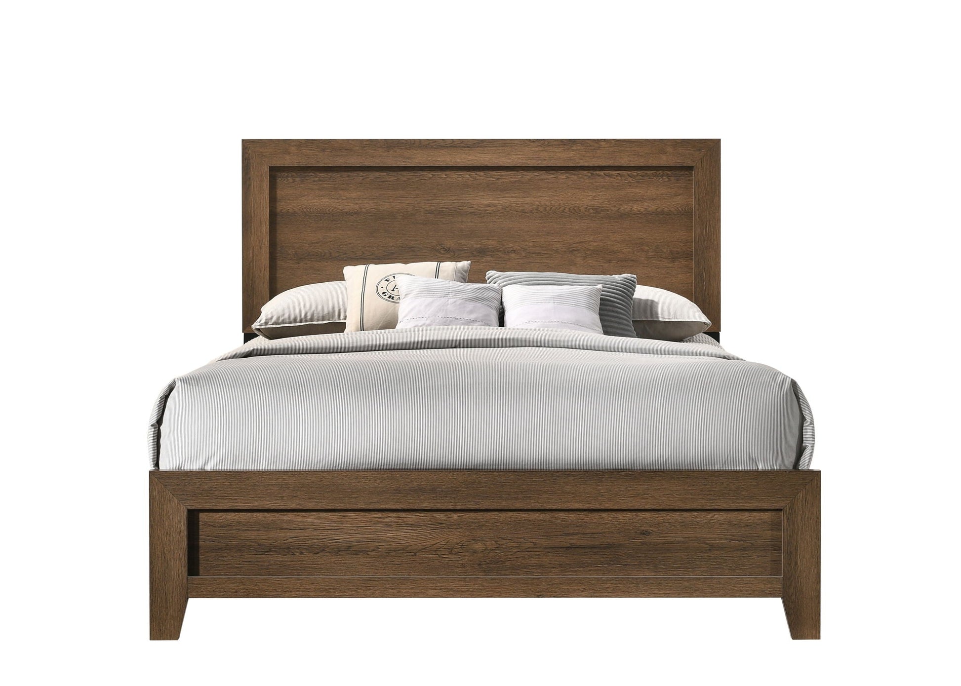 Miquell Panel Bed in dark wood with paneled headboard by HouseOfZazla on Tampa Home & Garden Store