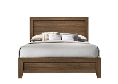 Miquell Panel Bed in dark wood with paneled headboard by HouseOfZazla on Tampa Home & Garden Store