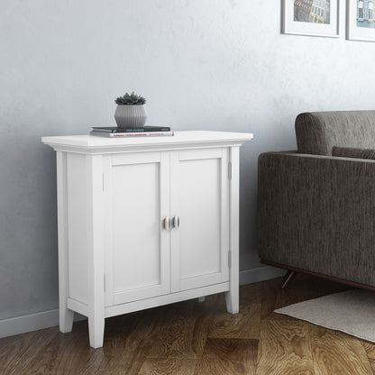 Redmond handcrafted white accent cabinet with two doors and grooved panels on Tampa Home & Garden Store