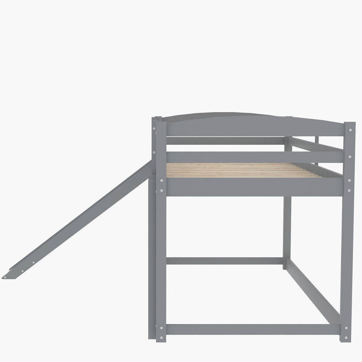 Durable Bunk Bed With Convertible Slide And Ladder gray metal frame on Tampa Home & Garden Store