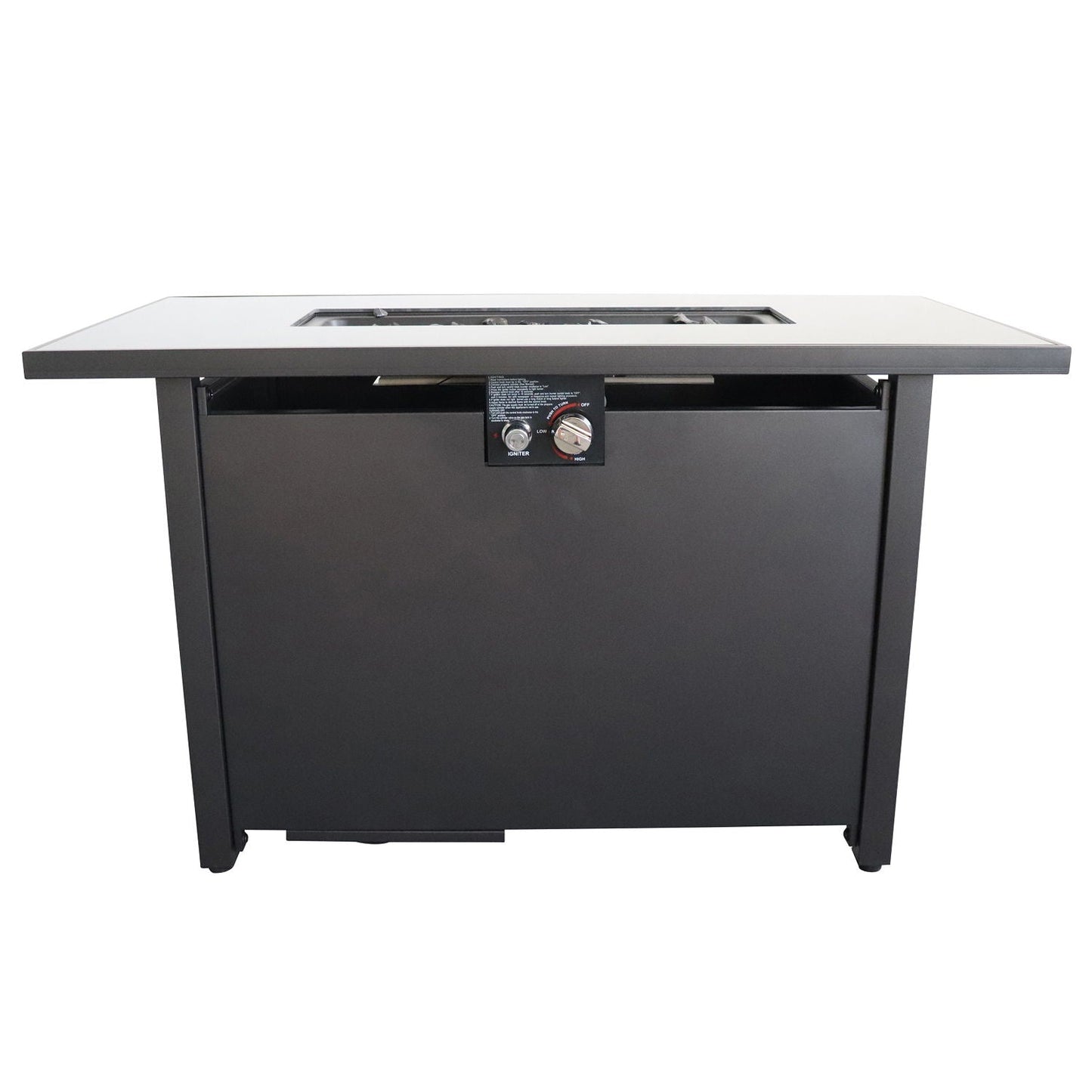 Outdoor Fire Pit Table With Smoked Glass Top